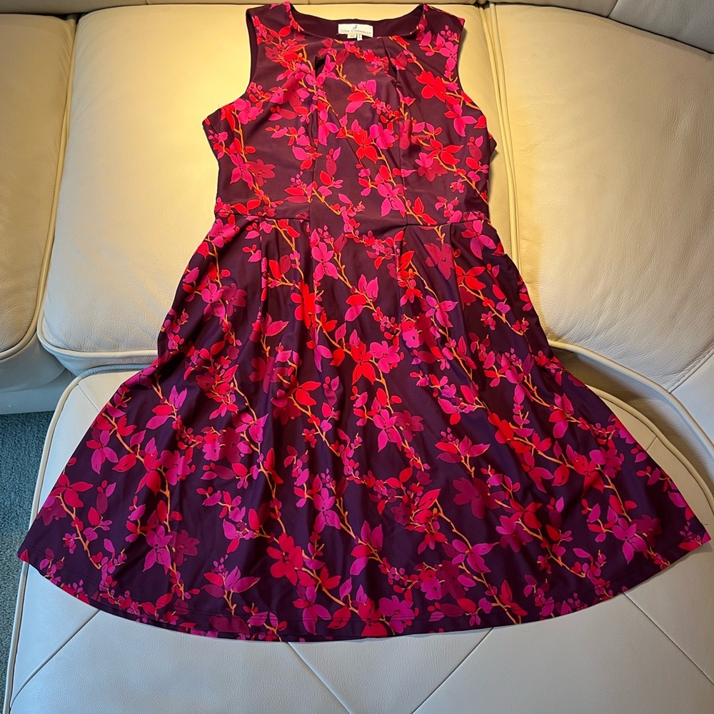 Jude Connally Dress in Vibrant Pink and Purple Floral